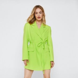 NWT Nasty Gal lime green blazer dress